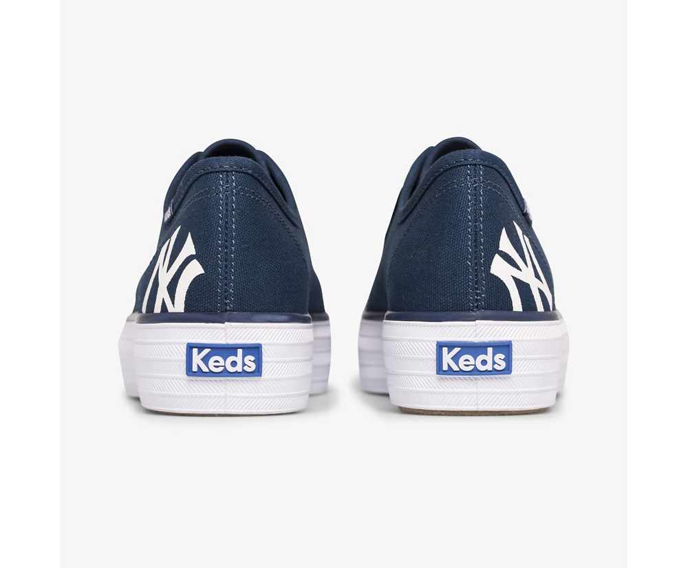 Basket Keds Femme Bleu Marine - Triple Kick Mlb® - 813-FWBJQK